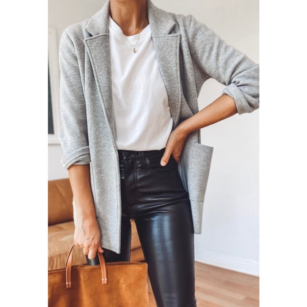 J. Crew 365 Sophie Knit Open Front Sweater Blazer Gray Size XXS